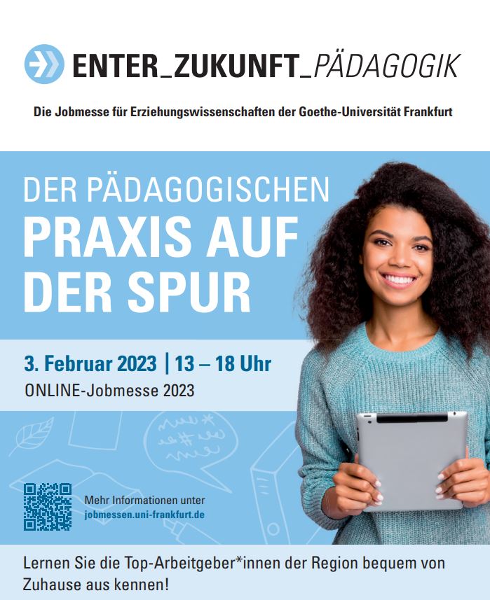 Goethe-Universität Frankfurt | Titelbild Online-Messe Pädagogik am 3.2.2023